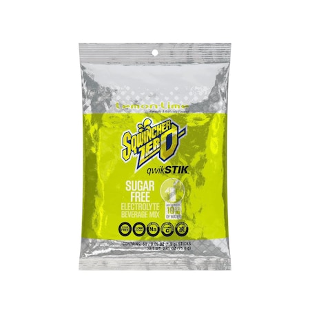 Quick Stiks, Sugar Free Drink Mix Powder, 10 oz Yield Per Unit, Lemon-Lime, 500PK