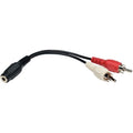 Audio Cable, 3.5mm, Y Split, 2 RCA, 6"