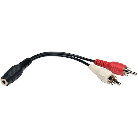 Audio Cable, 3.5mm, Y Split, 2 RCA, 6"