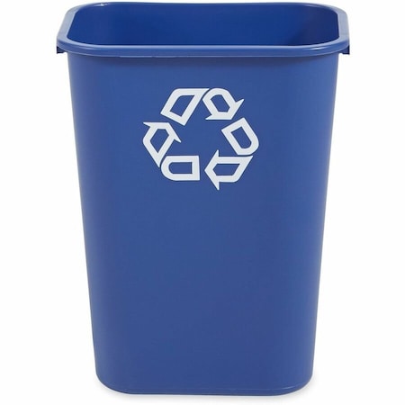 28 qt. Rectangular Recycling Bin, Open Top, Blue, Polyethylene, 1 Openings