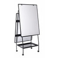 Dry Erase Board, Steel, 59 21/32 in, 29 23/32 in, Aluminum Frame, White, Matte