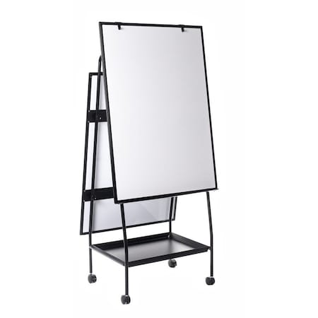 Dry Erase Board, Steel, 59 21/32 in, 29 23/32 in, Aluminum Frame, White, Matte