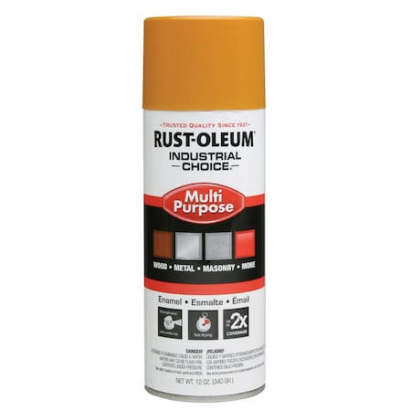 Spray Paint, School Bus Yellow, Gloss, Solvent, 12 oz