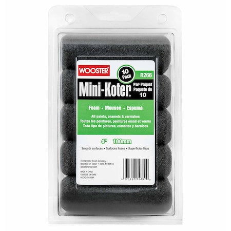 Paint Roller Cover, 1/4" dia. Core, PK10