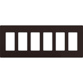 Designer Wall Plates, Number of Gangs: 6 Thermoset, Gloss Finish, Brown