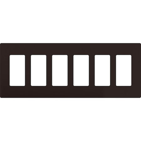Designer Wall Plates, Number of Gangs: 6 Thermoset, Gloss Finish, Brown