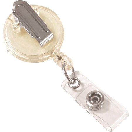 36"" Spring Clip with Snap-On ID Strap Retracting ID Card Reels, 12/PK