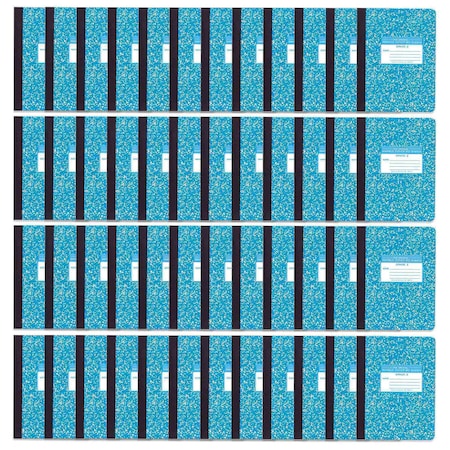 Case of Blue Marble Composition Notebooks, Grade 2 Skip Line Ruled, 80 sht, 9.75""x7.75"",PK48