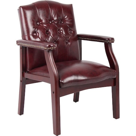 Ivy League Guest Chair, 24-1/2 in W 27" L 35-1/2" H, Fixed, Vinyl Seat