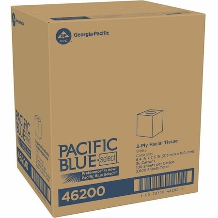 Pacific Blue Select™ 2-Ply Facial Tissue By Gp Pro (Georgia-Pacific), Cube Box, 36 Boxes Per Case