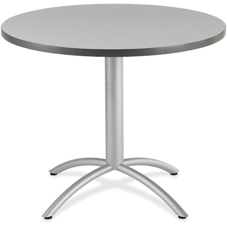 Round Cafe/Breakroom Table, Gray - 42" Round x 29"H, 42" W, 42" L, 29" H, Laminated Melamine Top