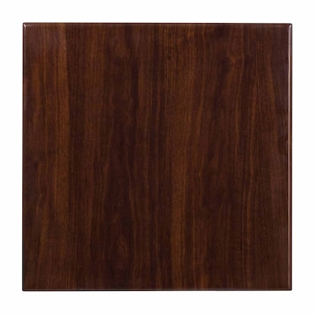 Square High-Gloss Walnut Resin Table Top