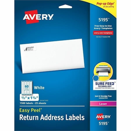 Easy Peel Return Address Labels, PK1500