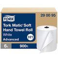 Hardwound Paper Towel Roll, 1 Ply, Continuous Roll Sheets, 900 ft, White, 6 PK