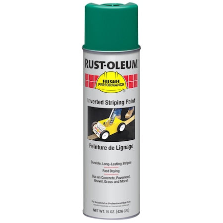 Inverted Striping Paint, 18 oz, Safety Green, Solvent -Based