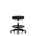 Rutledge Fab Stool without Back-Medium Bench Height with Black Foot RingandStat Glides in Black Fab