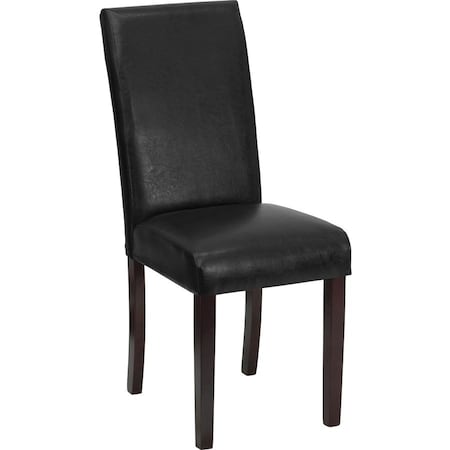 Contemporary Parsons Chair, Black Seat, Black Back, 16 W 19" L 39 H