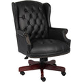 Traditional Chair, Black Back, 30 in W 32" L 44" H, Fixed