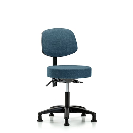 Desk Stool,Fabric,Bk,Tilt Glides,Blu