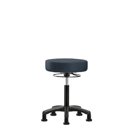 Med Bench Mini-Stool, Vinyl, Glides, Navy