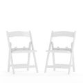 Kids White Resin Folding Chair with White Vinyl Padded Seat, PK2