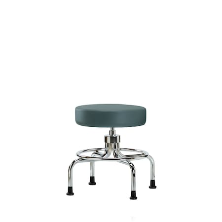 Screw-Lift Stool, Vinyl, CR, Glides, Blu