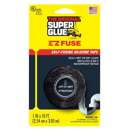 Repair Tape, 1 in W x 120 in L, 20 mil Thick, Black, Silicone Adhesive