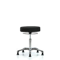 Rutledge Fab Stool without Back Chrome - Med Bench Height with Stat Glides in Black Fab