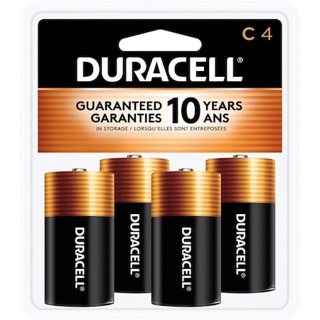 Coppertop C Alkaline Battery, 1.5V DC, PK4