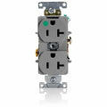 Straight Blade Receptacle, 5-20R, 20 A, 125V AC, 2 Pole, 3 Wire, Flush Mount, Single, Gray