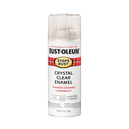 Rust Preventative Spray Paint, Clear, Gloss, Solvent, 12 oz