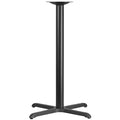 Restaurant Table X-Base with 3" Dia. Bar, 30 in W, 30 in L, 40.5 in H, Cast Iron, Iron, Black