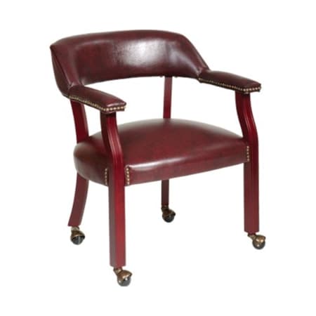 Collection: Traditional Traditional Guest Chair, Ox Blood Seat, Ox Blood Back, 24 1/2" W 23-1/2" L