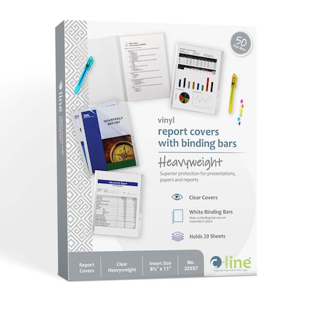 Report Cover, Binding Bar, Clear, PK50