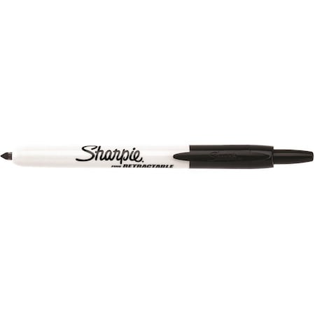 Permanent Marker, Black, Fine Tip, Capped, 2 PK