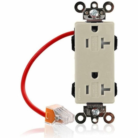 Straight Blade Receptacle, 5-20R, 20 A, 125V AC, Flush Mount, Self-Grounded