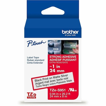 Label/Ribbon Cartridge, Silver, Gloss, 1 in W