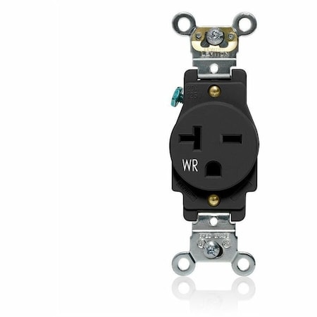 Single Receptacle, 20A, Black, 250V