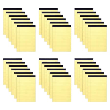Case of Canary Legal Pads, 8.5"x11.75", 50 sheets of Paper/Pad, stapled and taped, Micro-Perforated, PK36
