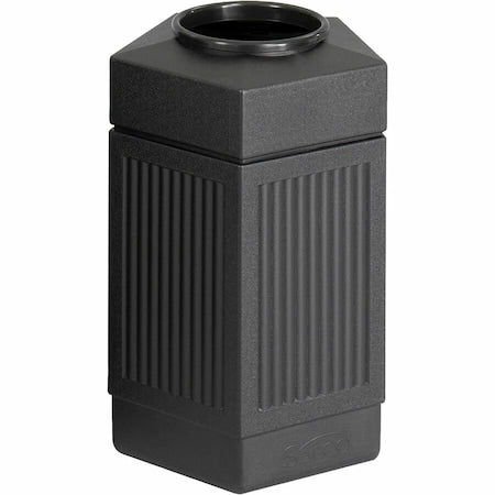 Canmeleon 30 gal Pentagon Outdoor Can, Black, None, Plastic, 18 in