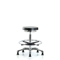 Polyurethane Stool Chrome - High Bench Height with Chrome Foot Ring and Stationary Glides