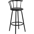 Swivel Barstool, Mtl, Crown Back, Blk Seat