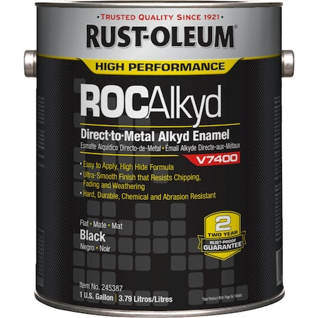 Interior/Exterior Paint, Flat, Oil Base, Black, 1 gal