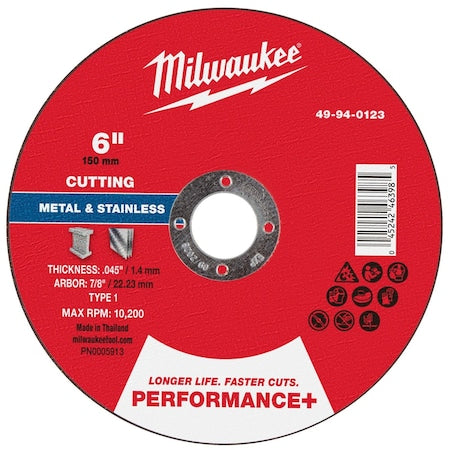 Cut-Off Wheel, 7/8" Sz, 6" dia.
