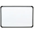 Dry Erase Board, Melamine, 36 in, 48 in, Plastic Frame, White