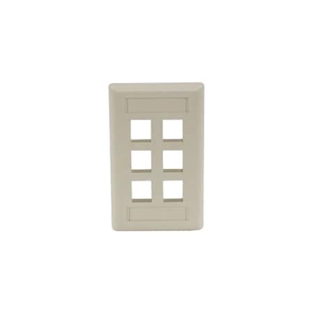 Wall Plate, 6 Port