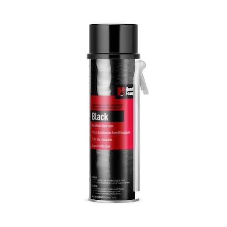Spray Foam Sealant, Straw Application Method 12 oz, Aerosol Can, Black, 2-3:1 Expansion Ratio