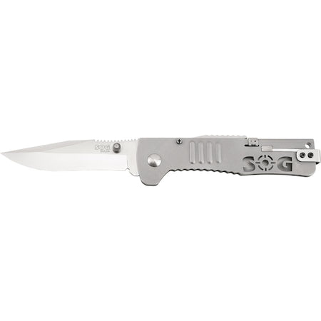 Folding Knife, Clip Point, Satin, 3-3/16 In