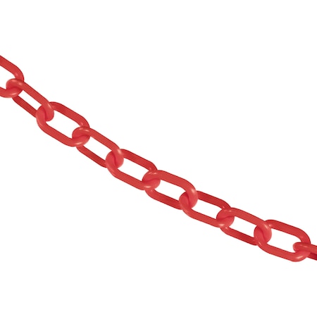1"" x 25' Red Plastic Safety Chain