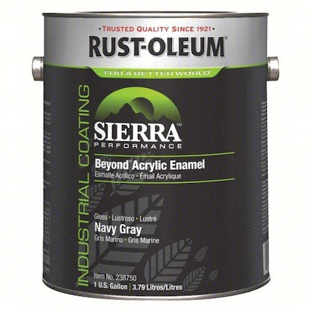 Interior/Exterior Paint, Glossy, Water Base, Navy Gray, 1 gal